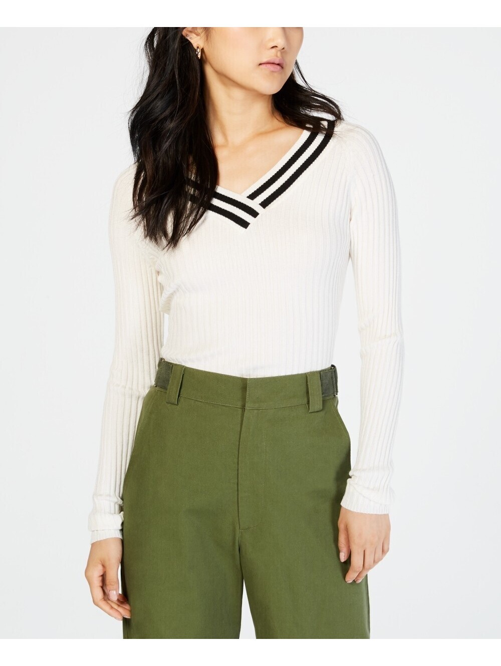 Hooked Up By Iot Juniors Ribbed Sweater Size L
